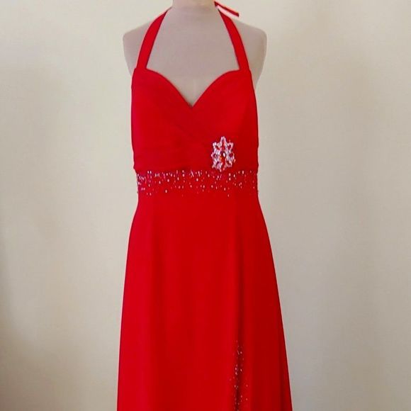 (14) NWT Gorgeous Plus Size 16 Red Evening Gown by WOW - Picture 1 of 5